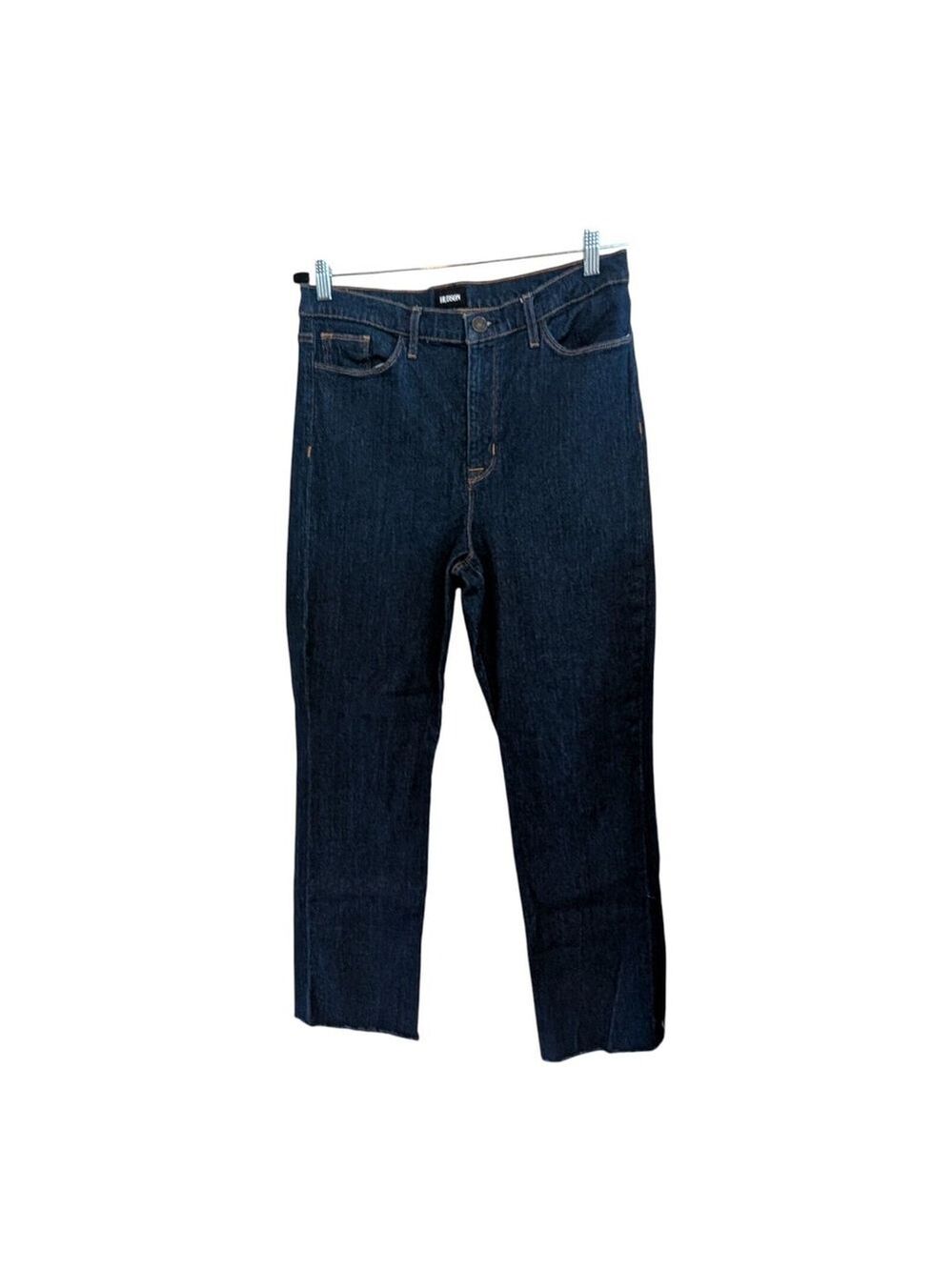 Revolve Hudson Jeans Zoeey High Rise DP Cuff Straight Distress Raw Hem Jeans 31